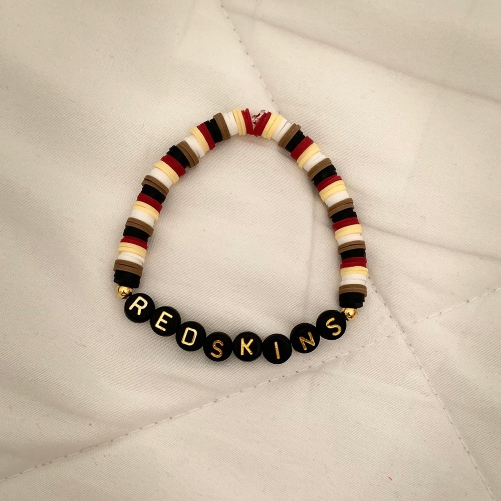 This is a redskins bracelet and it was homemade!